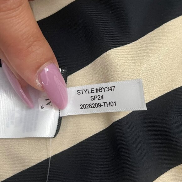 J Crew Reversible One Piece Swimsuit 14 Striped Polkadot Scoop Neck Black Tan - Picture 8 of 12